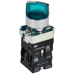 Переключатель LAY5-BK2365 2 положения зеленый NO+NC IEK