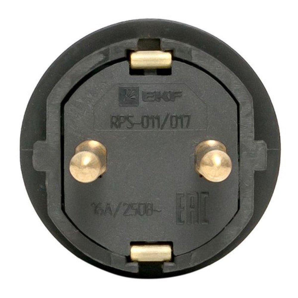 Вилка прямая каучуковая 230В 2P+PE 16A IP44 EKF Марс