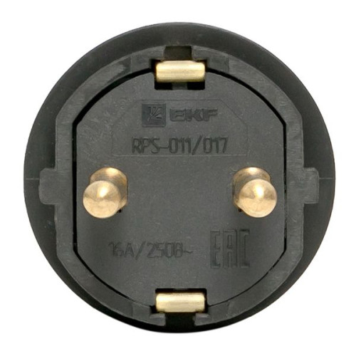 Вилка прямая каучуковая 230В 2P+PE 16A IP44 EKF Марс