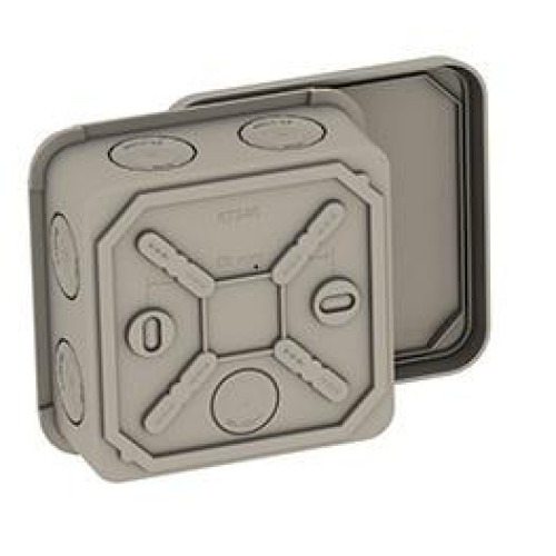Коробка распределительная ОП 85х85х45мм двухкомпонентная 8 вводов IP65 сер. Ruvinil 67240 Коробка распределительная ОП 85х85х45мм двухкомпонентная 8 вводов IP65 сер. Ruvinil 67240