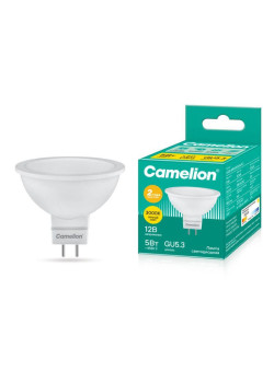 Лампа светодиодная LED5-MR16/830/GU5.3 5Вт 3000К тепл. бел. GU5.3 370лм 12В Camelion 12025
