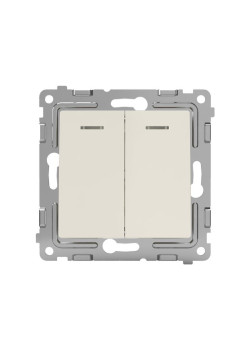 Выключатель 2-кл. СП Pixel 10А IP20 с индикатором механизм беж. TOKOV ELECTRIC TKE-PX-V2I-C02