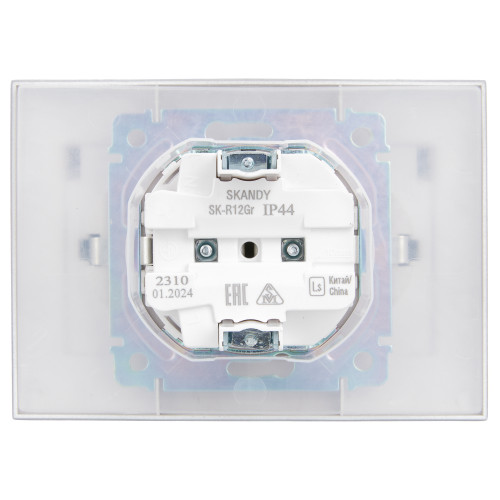 SKANDY Розетка 2-местная и крышкой 16А в сборе IP44 SK-R12Gr серый IEK