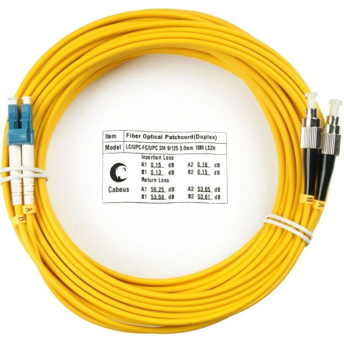 Патч-корд Cabeus FOP(D)-9-LC-FC-20M 2x9/125 OS2 LC дуплекс-FC дуплекс 20м LSZH желтый