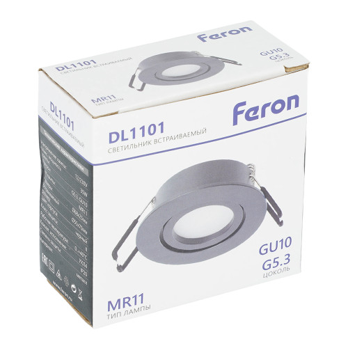 Светильник встраиваемый Feron DL1101 потолочный MR11 G5.3, GU10 черный