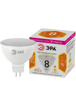 Лампа светодиодная STD LED Lense MR16-8W-827-GU5.3 8Вт MR16 софит 2700К тепл. бел. GU5.3 650лм 170-265В линзованная Эра Б0054938