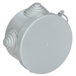 Коробка распаячная КМ для открытой проводки D=65х40мм IP54 4 гермоввода (7035) GENERICA