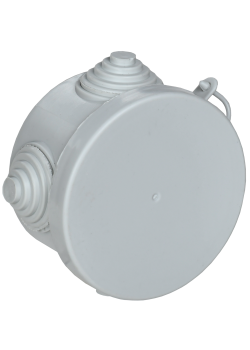 Коробка распаячная КМ для открытой проводки D=65х40мм IP54 4 гермоввода (7035) GENERICA