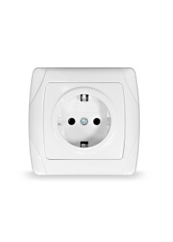Розетка 1-м СП Маргарита 16А IP20 с заземл. бел. UNIVersal М0028