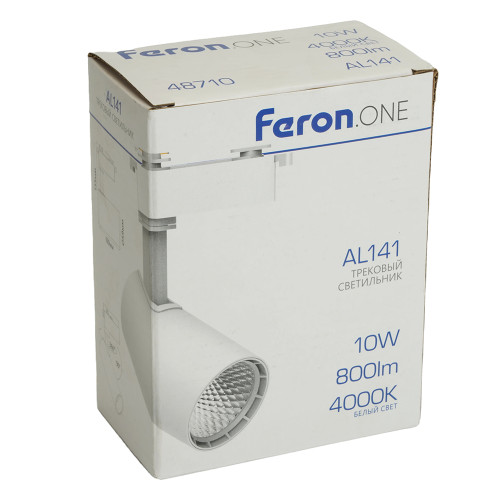 Светодиодный светильник Feron.ONE AL141 трековый однофазный на шинопровод 10W 4000K 35 градусов белый Светодиодный светильник Feron.ONE AL141 трековый однофазный на шинопровод 10W 4000K 35 градусов белый