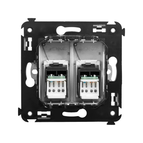 Компьютерная розетка RJ-45 в стену, кат.5e двойная, 