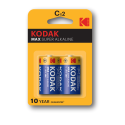 Элемент питания алкалиновый C/LR14 1.5В MAX SUPER Alkaline (блист. 2шт) KODAK Б0005123