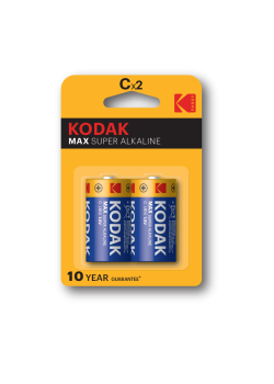 Элемент питания алкалиновый C/LR14 1.5В MAX SUPER Alkaline (блист. 2шт) KODAK Б0005123