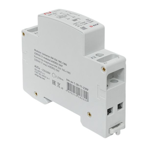 Контактор модульный КМ 20А 1NO+1NC 230В АС (1 мод.) AVERES EKF Контактор модульный КМ 20А 1NO+1NC 230В АС (1 мод.) AVERES EKF