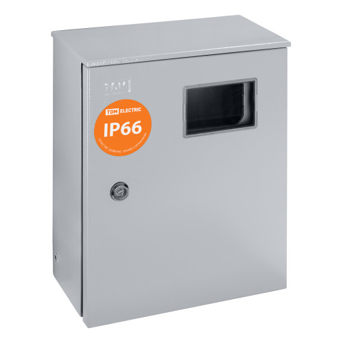Корпус металлический ЩУ-1ф/1-0-12 IP66 (ЩУРН-1/12 IP66) с опломбировкой счётчика (395х310х165) TDM Корпус металлический ЩУ-1ф/1-0-12 IP66 (ЩУРН-1/12 IP66) с опломбировкой счётчика (395х310х165) TDM