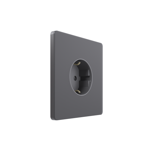 Systeme Infinity, Розетка С/У с ЗК (250В, 16А, защит.шторки), Вулканический пепел