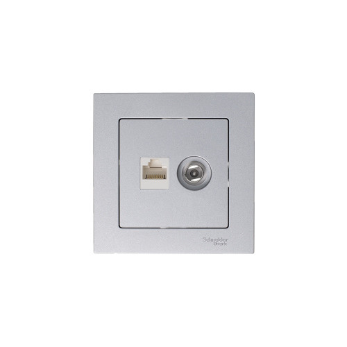ATLASDESIGN РОЗЕТКА двойная ТВ + компьютерная RJ45 кат. 5e, механизм, АЛЮМИНИЙ ATLASDESIGN РОЗЕТКА двойная ТВ + компьютерная RJ45 кат. 5e, механизм, АЛЮМИНИЙ