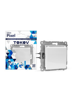 Розетка 1-м СП Pixel 16А IP20 с заземл. защ. шторки с крышкой механизм бел. TOKOV ELECTRIC TKE-PX-R1ZSW1-C01