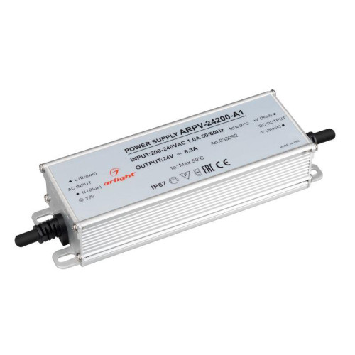 Блок питания ARPV-24200-A1 24В 8.3А 200Вт IP67 метал. 3 года Arlight 033092