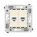 Компьютерная розетка RJ-45 без шторки в стену, кат.6 двойная, Avanti, ванильная дымка Компьютерная розетка RJ-45 без шторки в стену, кат.6 двойная, Avanti, ванильная дымка