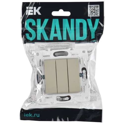 SKANDY Выключатель 3-клавишный 10А SK-V11B бежевый IEK SKANDY Выключатель 3-клавишный 10А SK-V11B бежевый IEK