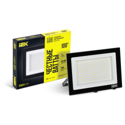 Прожектор СДО 06-100 светодиодный черный IP65 6500 K IEK