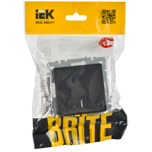 BRITE Выключатель 1-клавишный с индикацией 10А ВС10-1-1-БрГ графит IEK BRITE Выключатель 1-клавишный с индикацией 10А ВС10-1-1-БрГ графит IEK