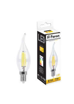 Лампа светодиодная Feron LB-67 Свеча на ветру E14 7W 230V 2700K