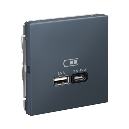 ARTGALLERY USB РОЗЕТКА A + тип-C 45Вт высокоскор.заряд. QC, PD, механизм, ГРИФЕЛЬ ARTGALLERY USB РОЗЕТКА A + тип-C 45Вт высокоскор.заряд. QC, PD, механизм, ГРИФЕЛЬ