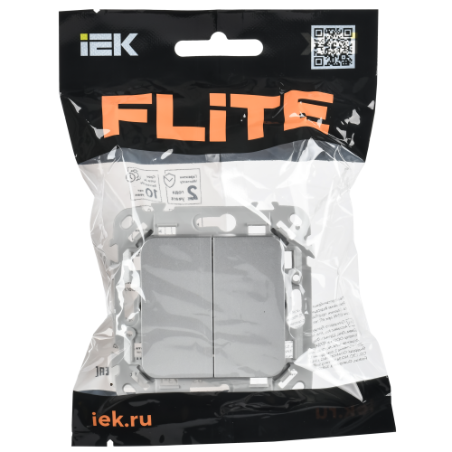 FLITE Выключатель 2-клавишный 10А ВС12-1-0-ФлА алюминий IEK FLITE Выключатель 2-клавишный 10А ВС12-1-0-ФлА алюминий IEK