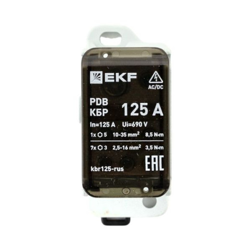 Клеммный блок распределительный КБР 125A EKF Клеммный блок распределительный КБР 125A EKF