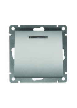 Выключатель 1-кл. СП Афина 10А IP20 с подсветкой механизм серебр. Universal A0121-S