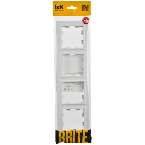 BRITE Рамка 4-местная РУ-4-БрАБ арктический белый IEK