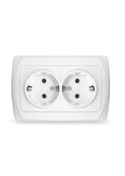 Розетка 2-м СП Маргарита 16А IP20 с заземл. бел. UNIVersal М0128