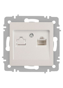 Розетка компьютерная 1-м СП Accent 6-303-06 RJ45 IP20 перламутр. Intro Б0063636