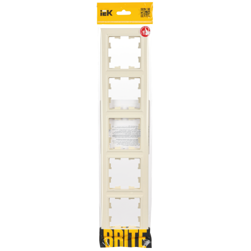 BRITE Рамка 5-местная РУ-5-БрКр бежевый IEK BRITE Рамка 5-местная РУ-5-БрКр бежевый IEK