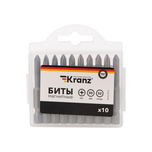 Бита PH1х50мм для шуруповерта (уп.10шт) Kranz KR-92-0413 Бита PH1х50мм для шуруповерта (уп.10шт) Kranz KR-92-0413