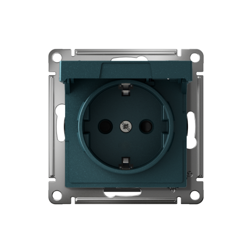 ATLASDESIGN РОЗЕТКА с заземлением со шторками с крышкой,16А,IP20, мех.,быстрозажим. клем., ИЗУМРУД ATLASDESIGN РОЗЕТКА с заземлением со шторками с крышкой,16А,IP20, мех.,быстрозажим. клем., ИЗУМРУД