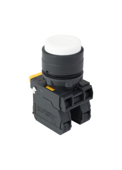 Кнопка выпирающая SB-35 с фиксацией 1NO+1NC белая IP65