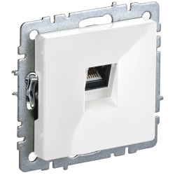 BRITE Розетка компьютерная RJ45 кат.5E РК10-БрБ белый IEK