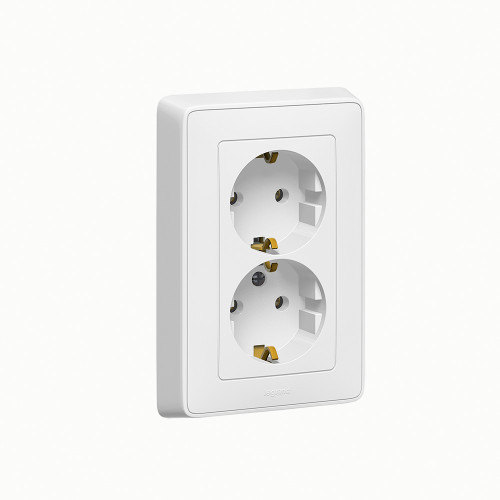Cariva DIY Розетка 2x2К+З, нем. Стандарт, бел