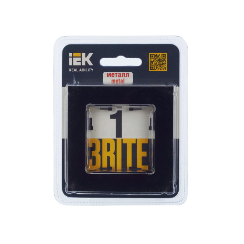 BRITE Рамка 1 -местная РУ-1-1-БрЧ металл черный IEK