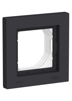 ATLASDESIGN AQUA 1-постовая РАМКА, IP44, КАРБОН