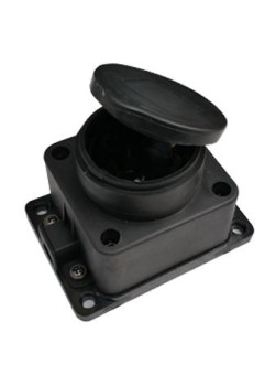 Розетка 1-м 16А IP44 с защ. крышкой настен. с заземл. каучук 9321 черн. IN HOME 4690612010250