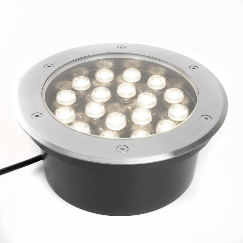 Светодиодный светильник тротуарный (грунтовый) Feron SP2804, 20W, AC/DC12V, низковольтный, 4000K, металлик, IP67