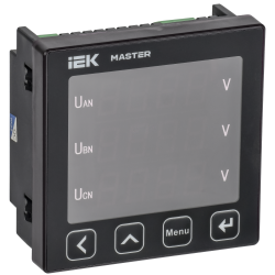 Вольтметр цифровой щитовой трехфазный RS-485 96х96 LED MASTER IEK