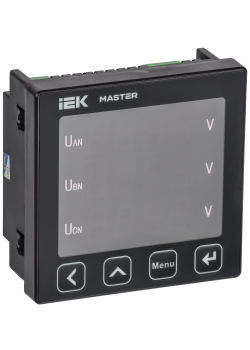 Вольтметр цифровой щитовой трехфазный RS-485 96х96 LED MASTER IEK