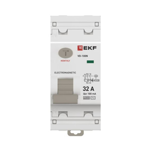 ВДТ ВД-100N 2P 32А 100мА AC эл-мех 6кА PROXIMA EKF ВДТ ВД-100N 2P 32А 100мА AC эл-мех 6кА PROXIMA EKF