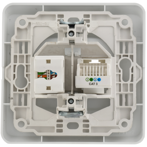 VEGA Розетка 2-местная RJ11/RJ45 РК/Т12-ВБ белый GENERICA