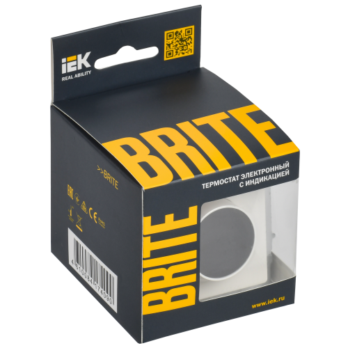 BRITE Термостат электронный с индикацией ТС10-1-БрБ белый IEK BRITE Термостат электронный с индикацией ТС10-1-БрБ белый IEK